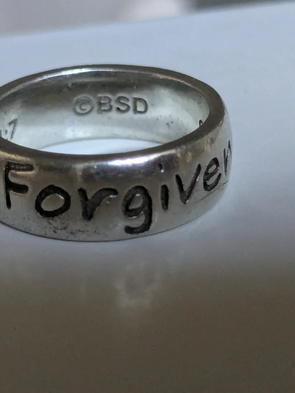 Forgiven Engraved Silver Ring Size 5.5/6